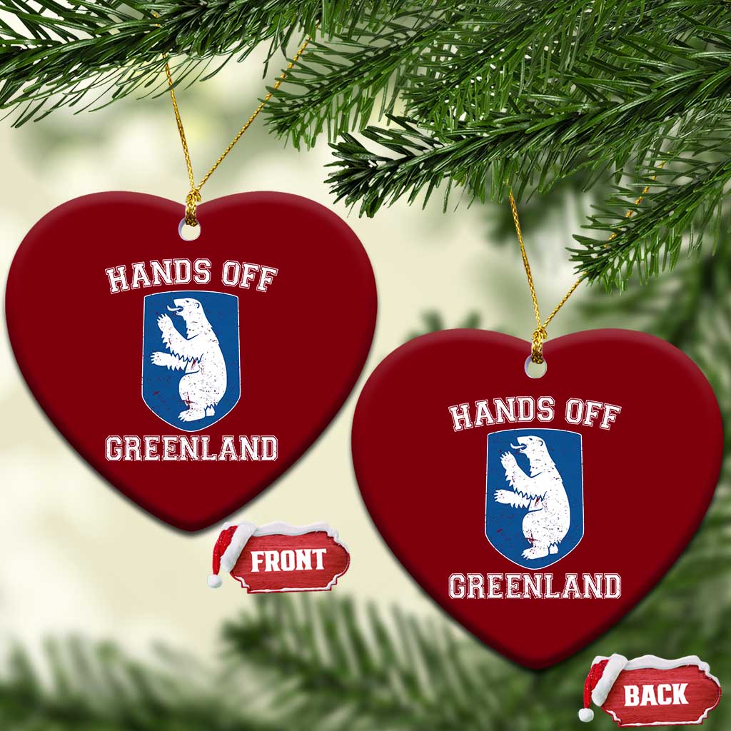 Hands Off Greenland Ceramic Ornament Polar Bear Vintage Political Protest