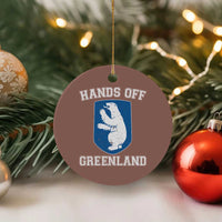 Hands Off Greenland Ceramic Ornament Polar Bear Vintage Political Protest