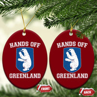 Hands Off Greenland Ceramic Ornament Polar Bear Vintage Political Protest