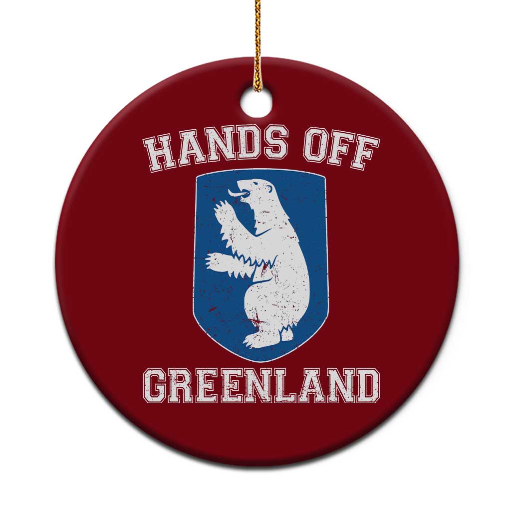 Hands Off Greenland Ceramic Ornament Polar Bear Vintage Political Protest