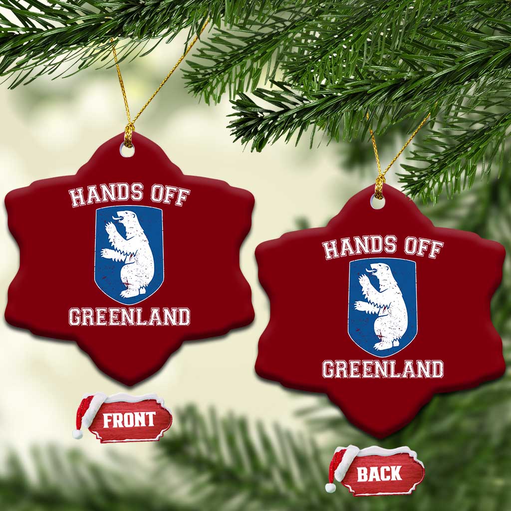 Hands Off Greenland Ceramic Ornament Polar Bear Vintage Political Protest