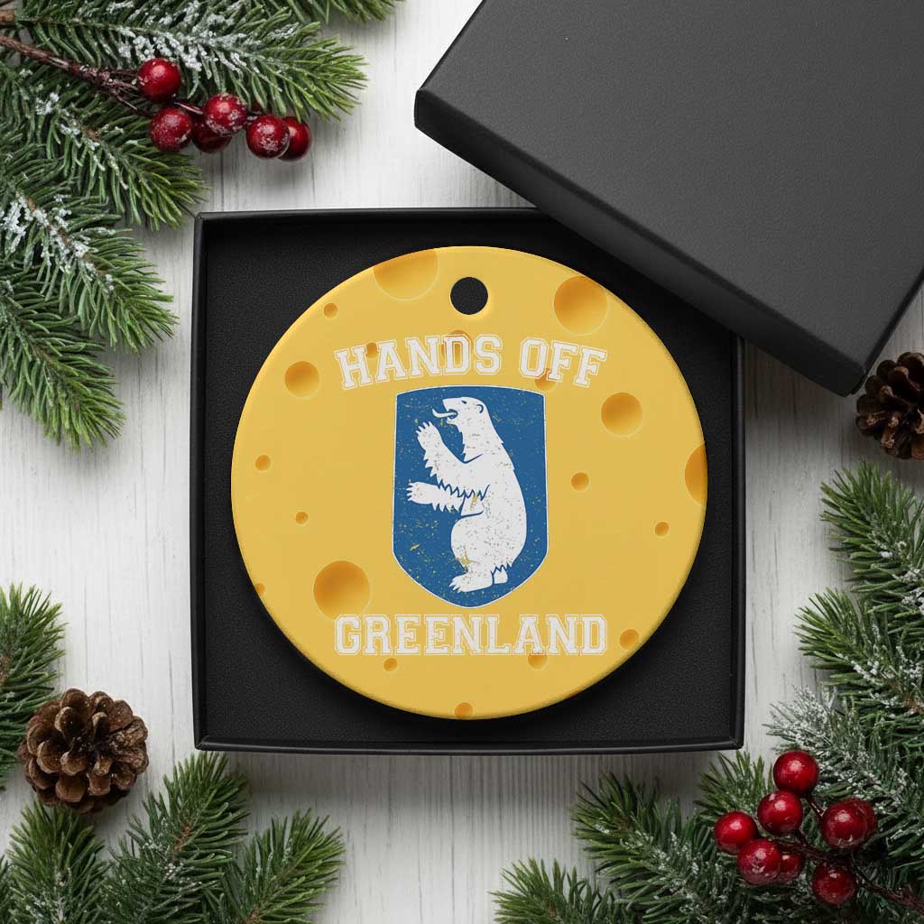 Hands Off Greenland Ceramic Ornament Polar Bear Vintage Political Protest