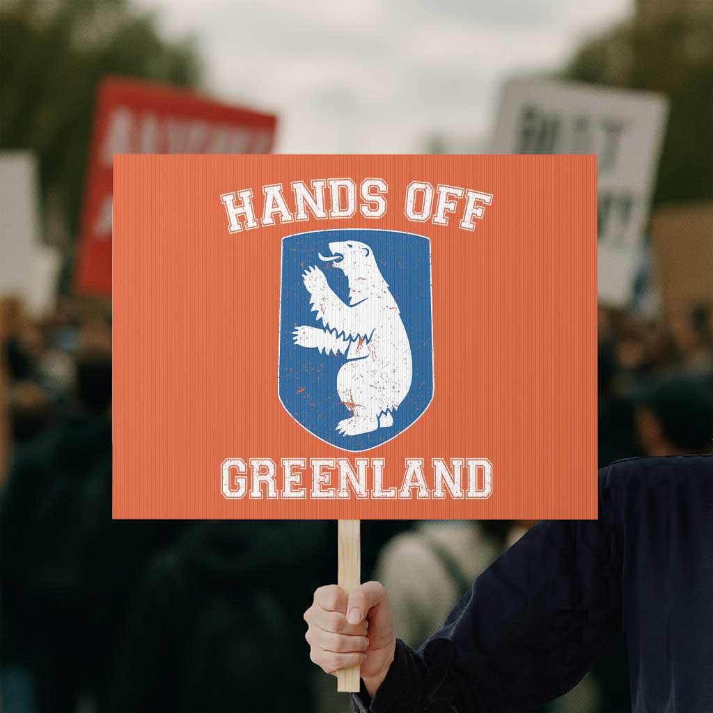Hands Off Greenland Protest Sign Polar Bear Vintage Political Protest