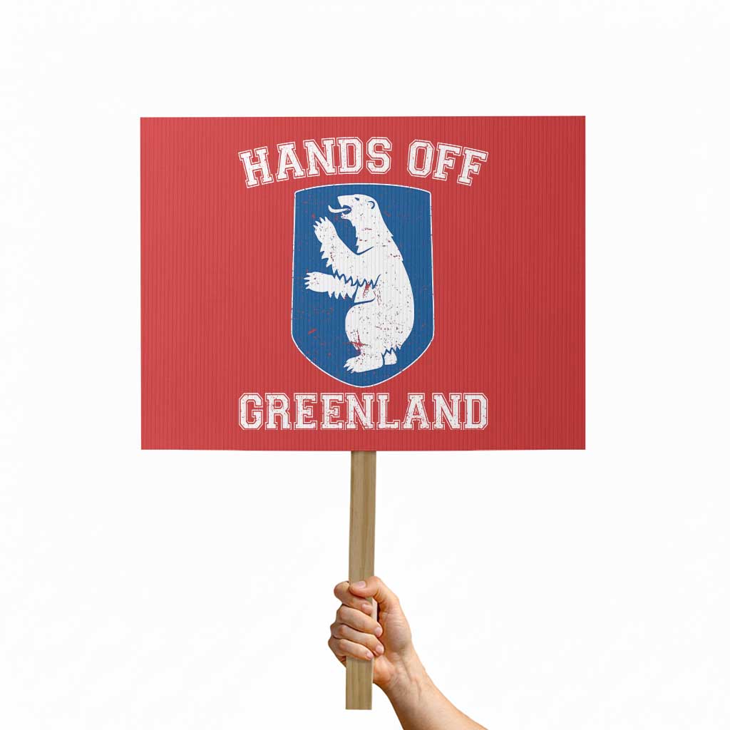 Hands Off Greenland Protest Sign Polar Bear Vintage Political Protest