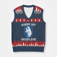 Hands Off Greenland V-Neck Knit Sweater Vest Polar Bear Vintage Political Protest