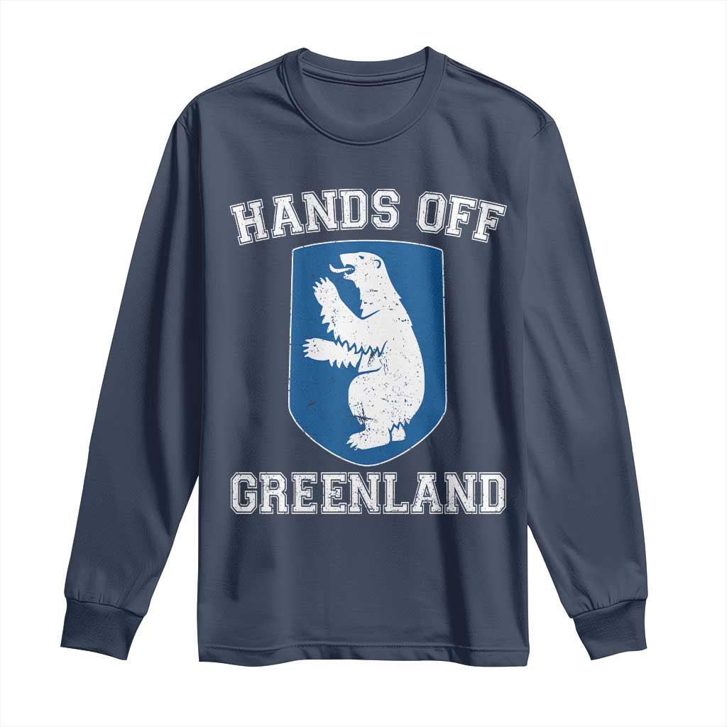 Hands Off Greenland Long Sleeve Shirt Polar Bear Vintage Political Protest