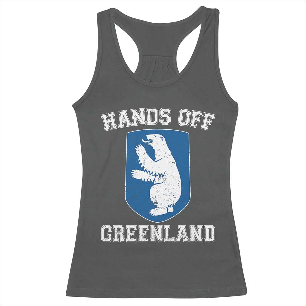 Hands Off Greenland Racerback Tank Top Polar Bear Vintage Political Protest
