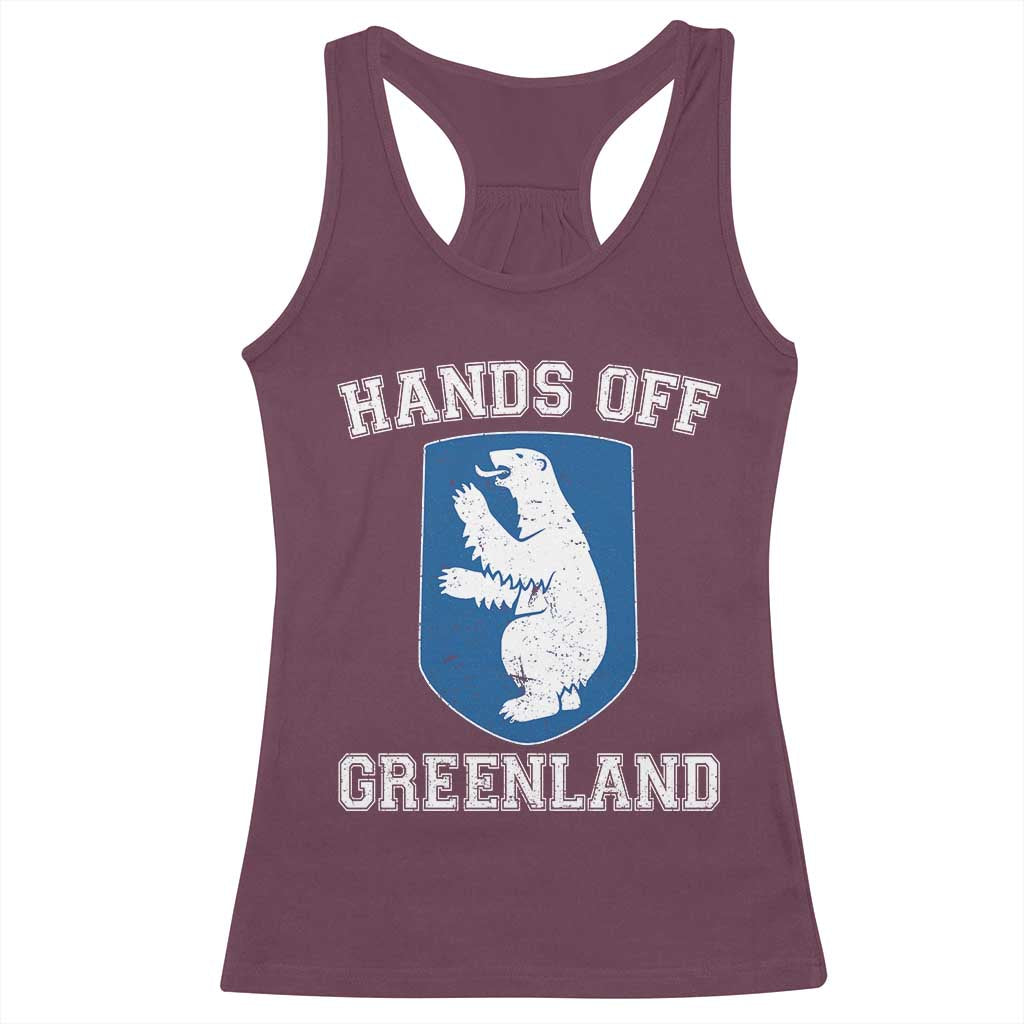 Hands Off Greenland Racerback Tank Top Polar Bear Vintage Political Protest