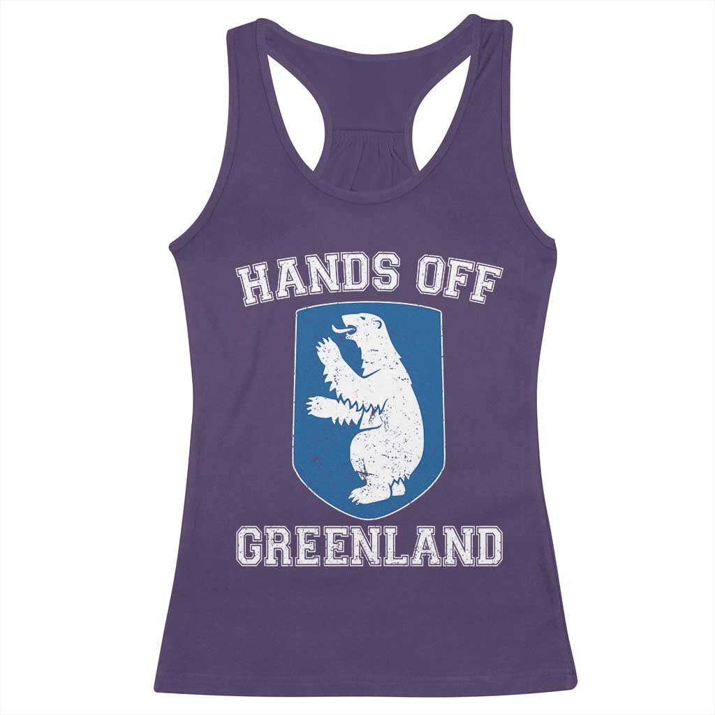 Hands Off Greenland Racerback Tank Top Polar Bear Vintage Political Protest