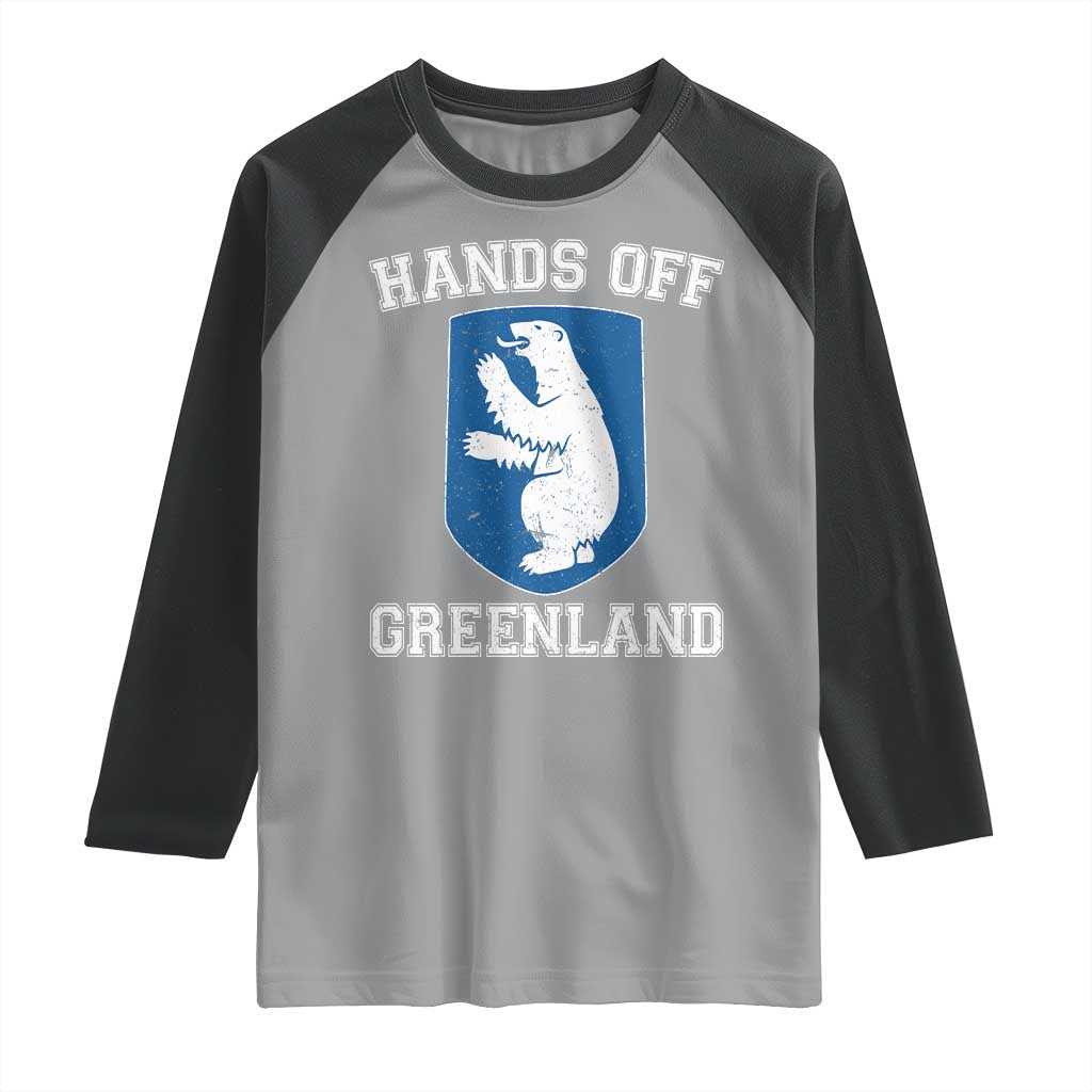 Hands Off Greenland Raglan Shirt Polar Bear Vintage Political Protest