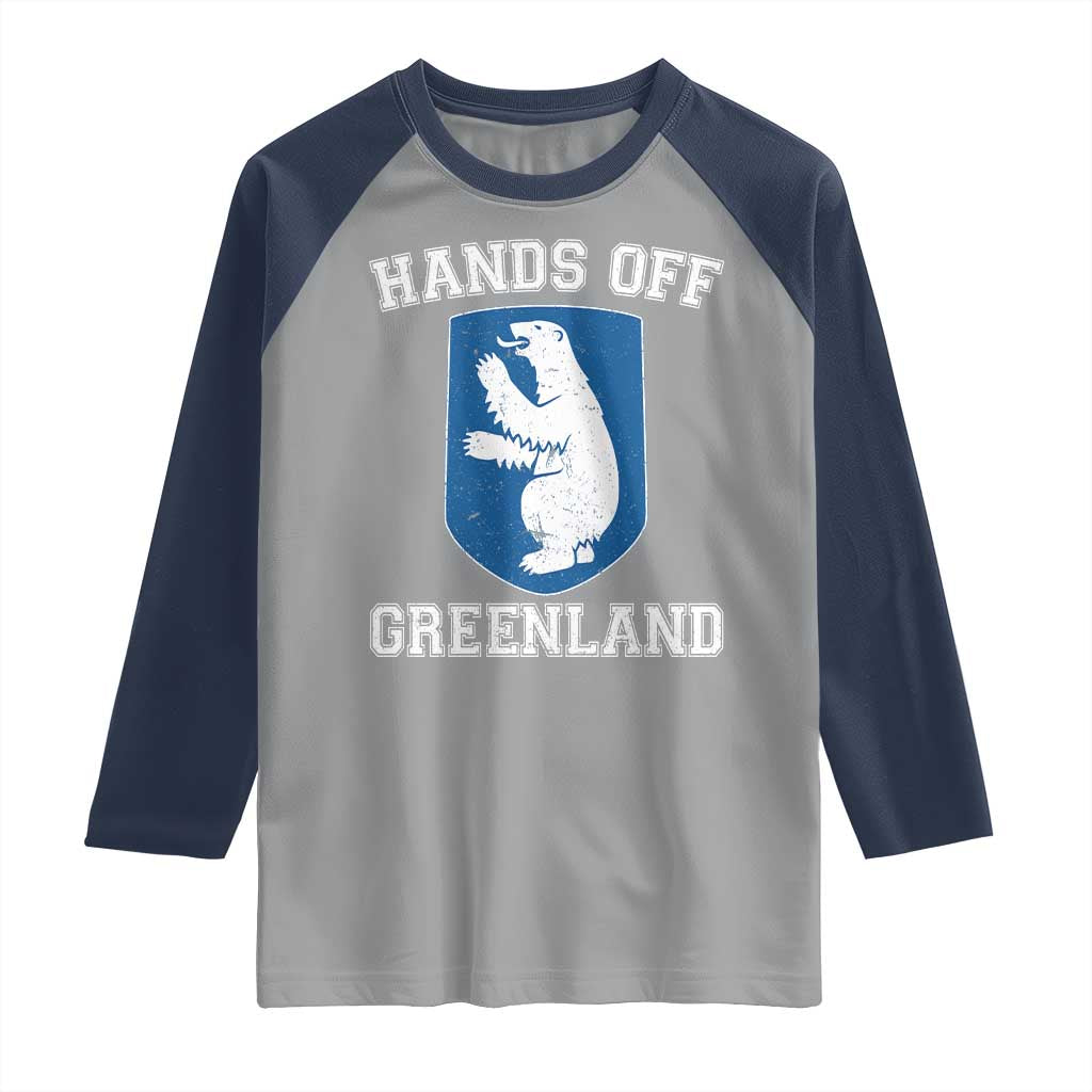 Hands Off Greenland Raglan Shirt Polar Bear Vintage Political Protest