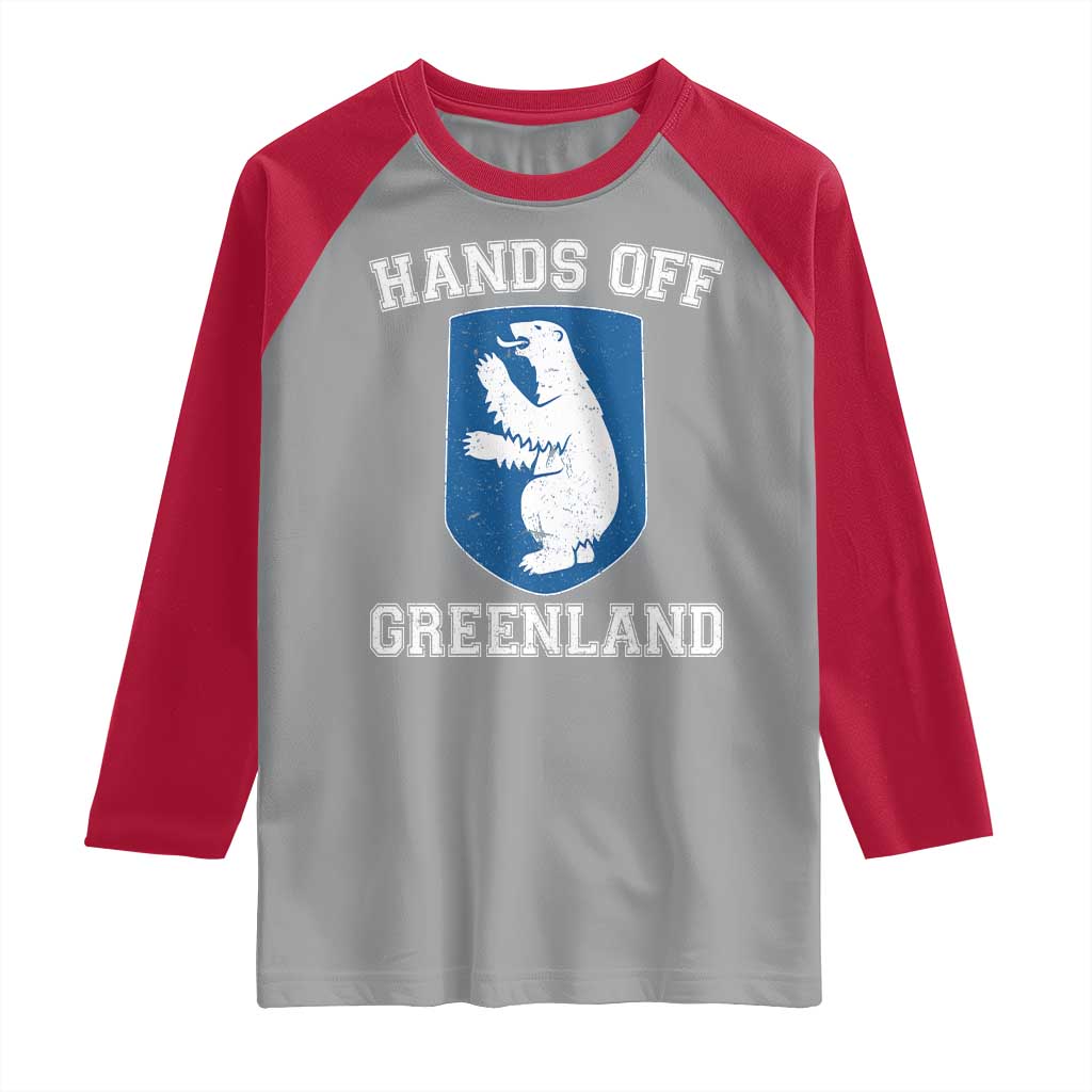 Hands Off Greenland Raglan Shirt Polar Bear Vintage Political Protest