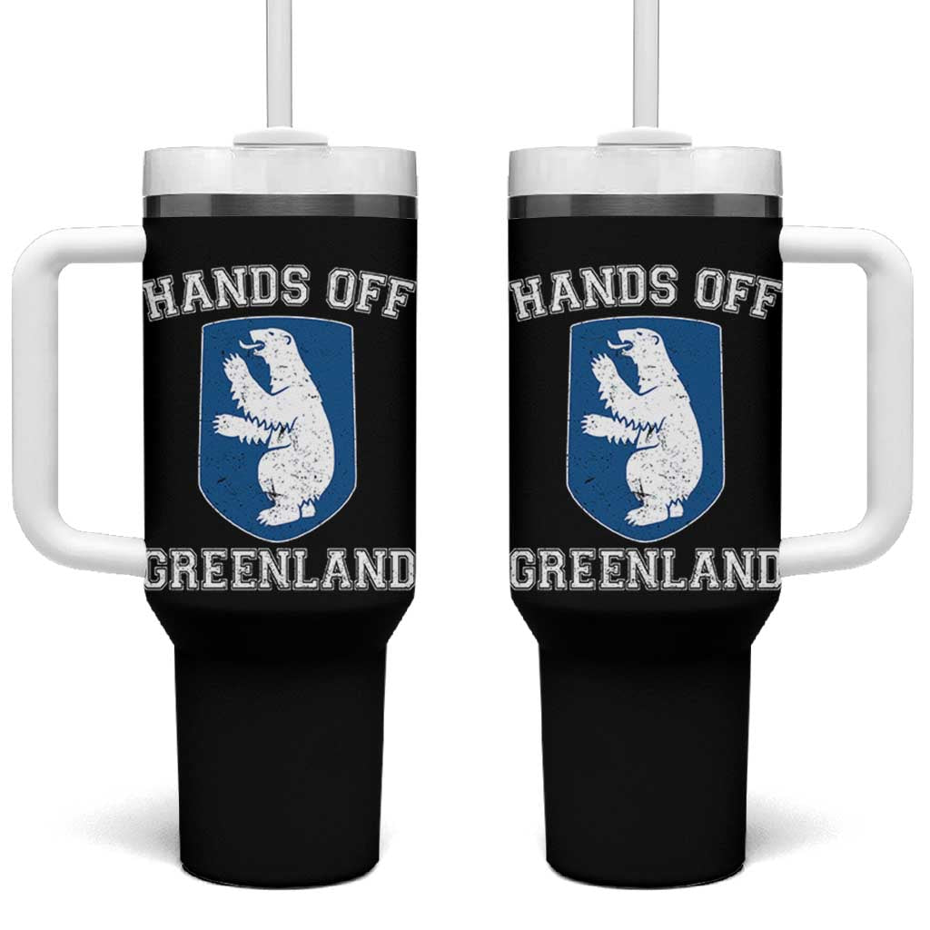 Hands Off Greenland Tumbler With Handle Polar Bear Vintage Political Protest