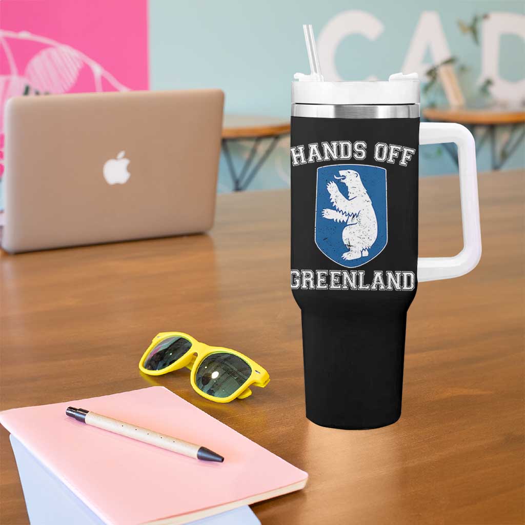 Hands Off Greenland Tumbler With Handle Polar Bear Vintage Political Protest