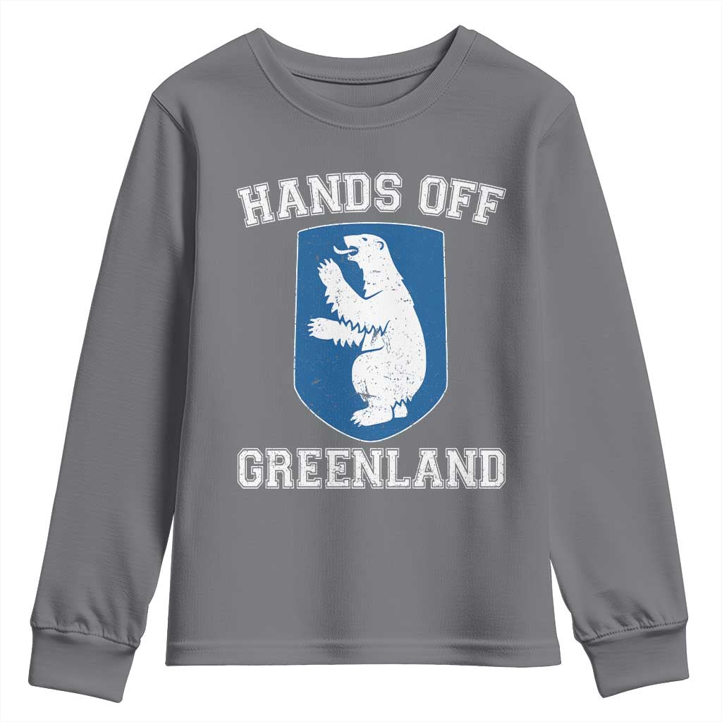 Hands Off Greenland Youth Sweatshirt Polar Bear Vintage Political Protest