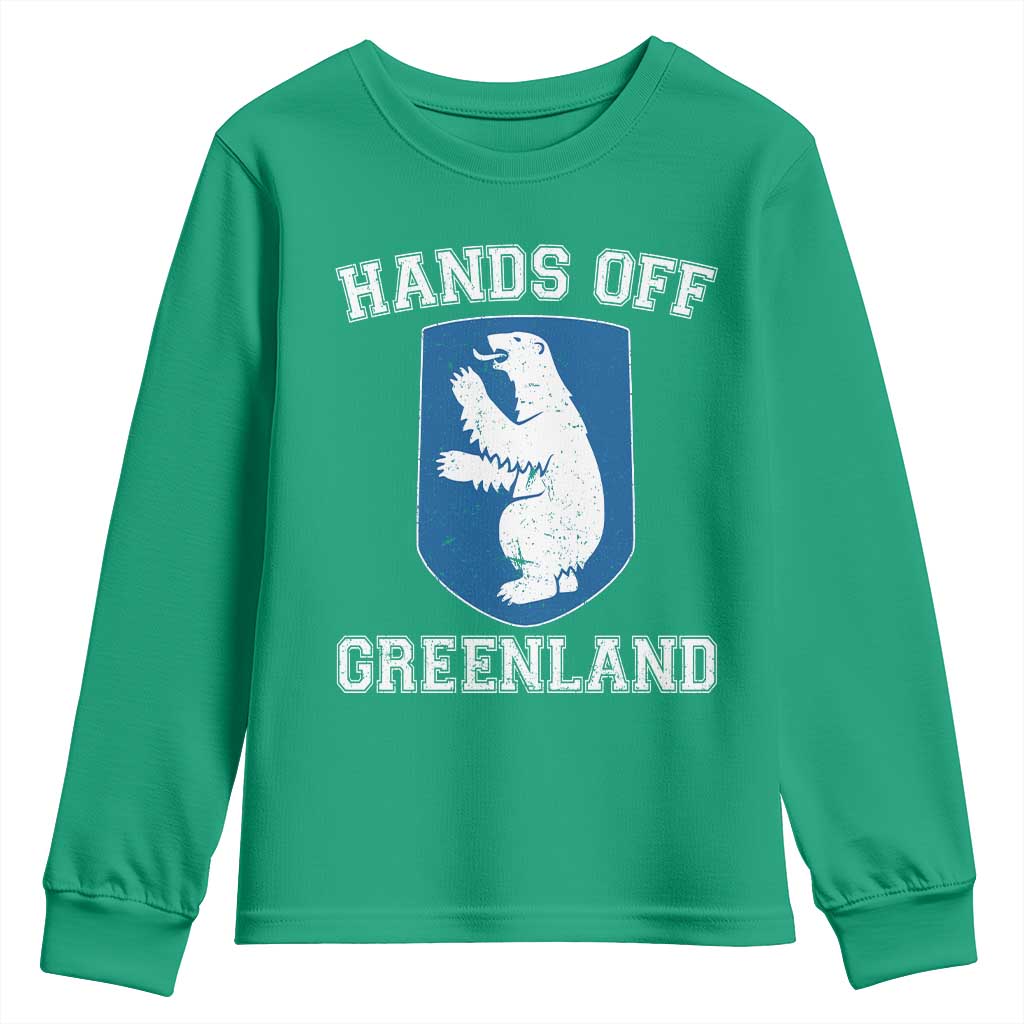 Hands Off Greenland Youth Sweatshirt Polar Bear Vintage Political Protest