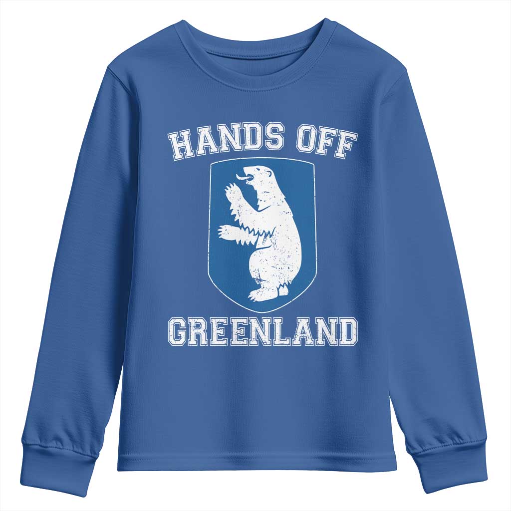 Hands Off Greenland Youth Sweatshirt Polar Bear Vintage Political Protest