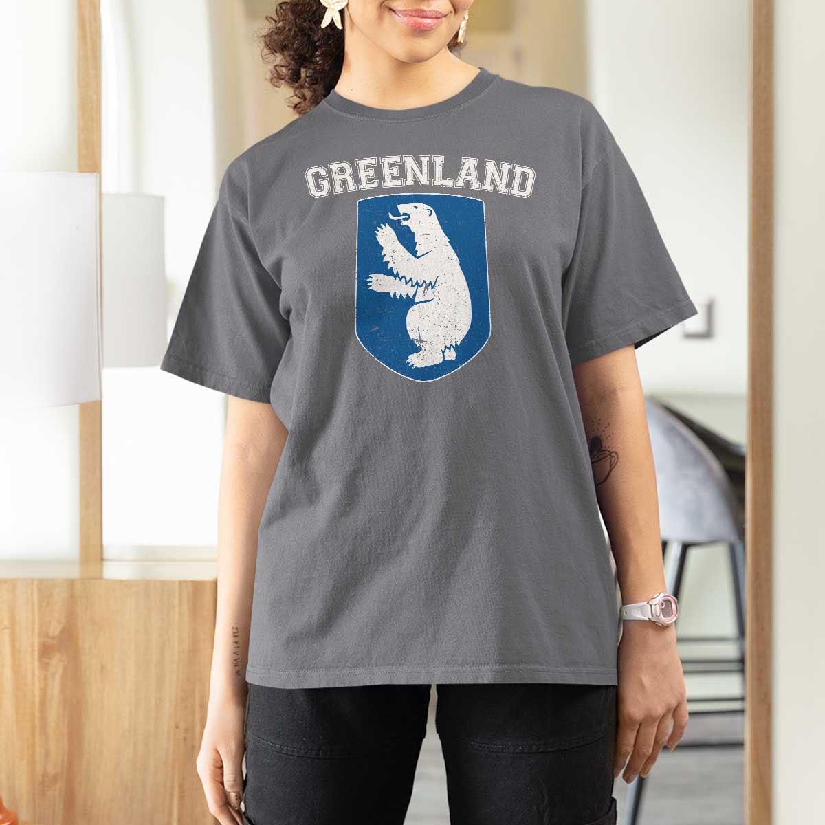 Greenland T Shirt For Women Polar Bear Vintage Political Protest