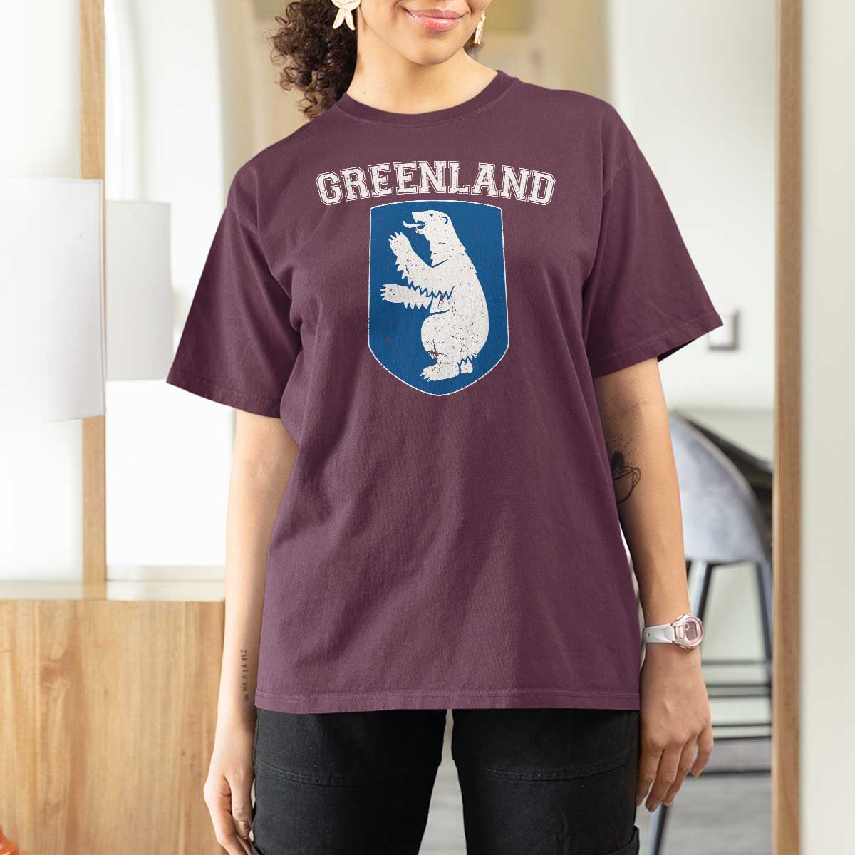 Greenland T Shirt For Women Polar Bear Vintage Political Protest