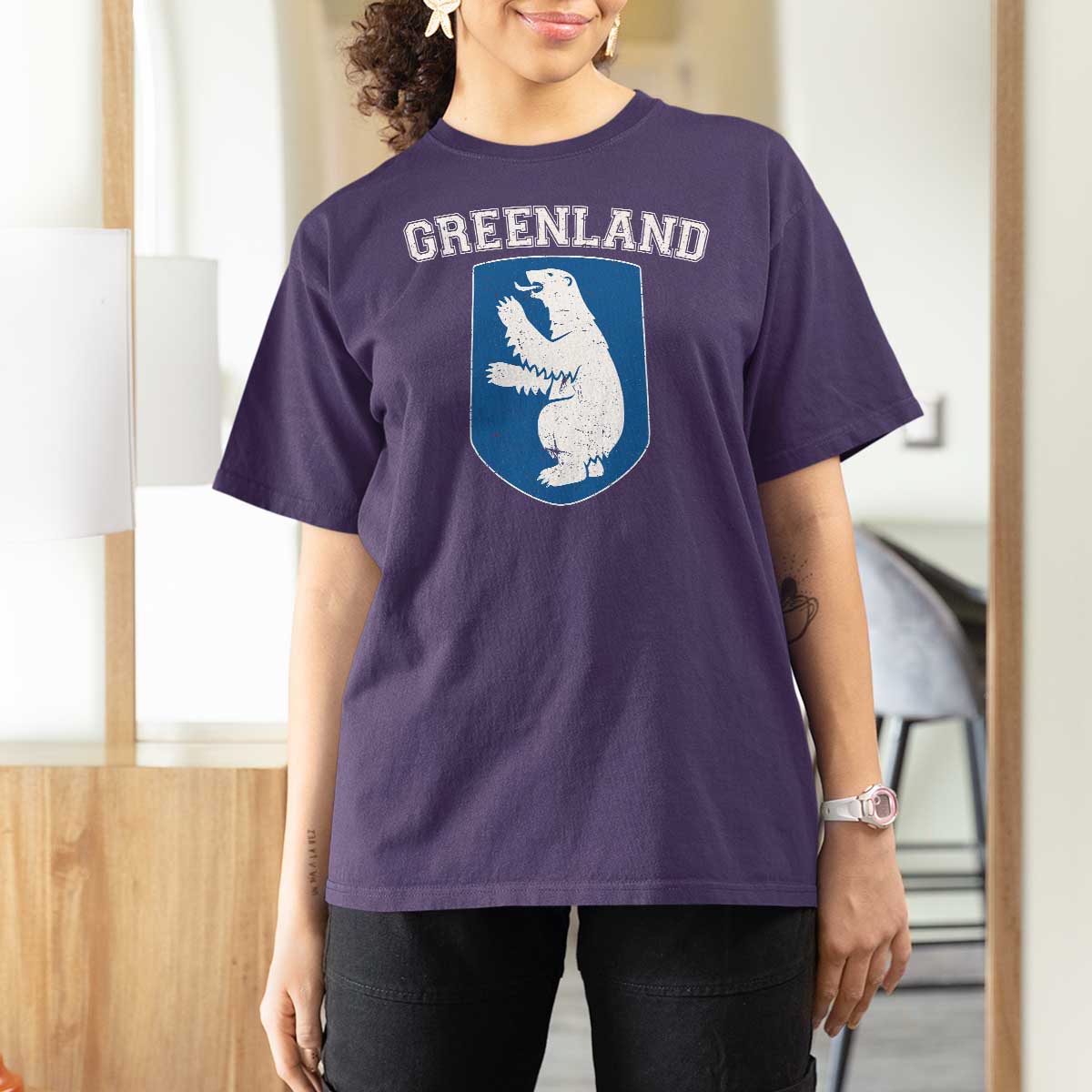Greenland T Shirt For Women Polar Bear Vintage Political Protest