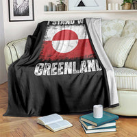 I Stand With Greenland Throw Blanket Grunge Flag