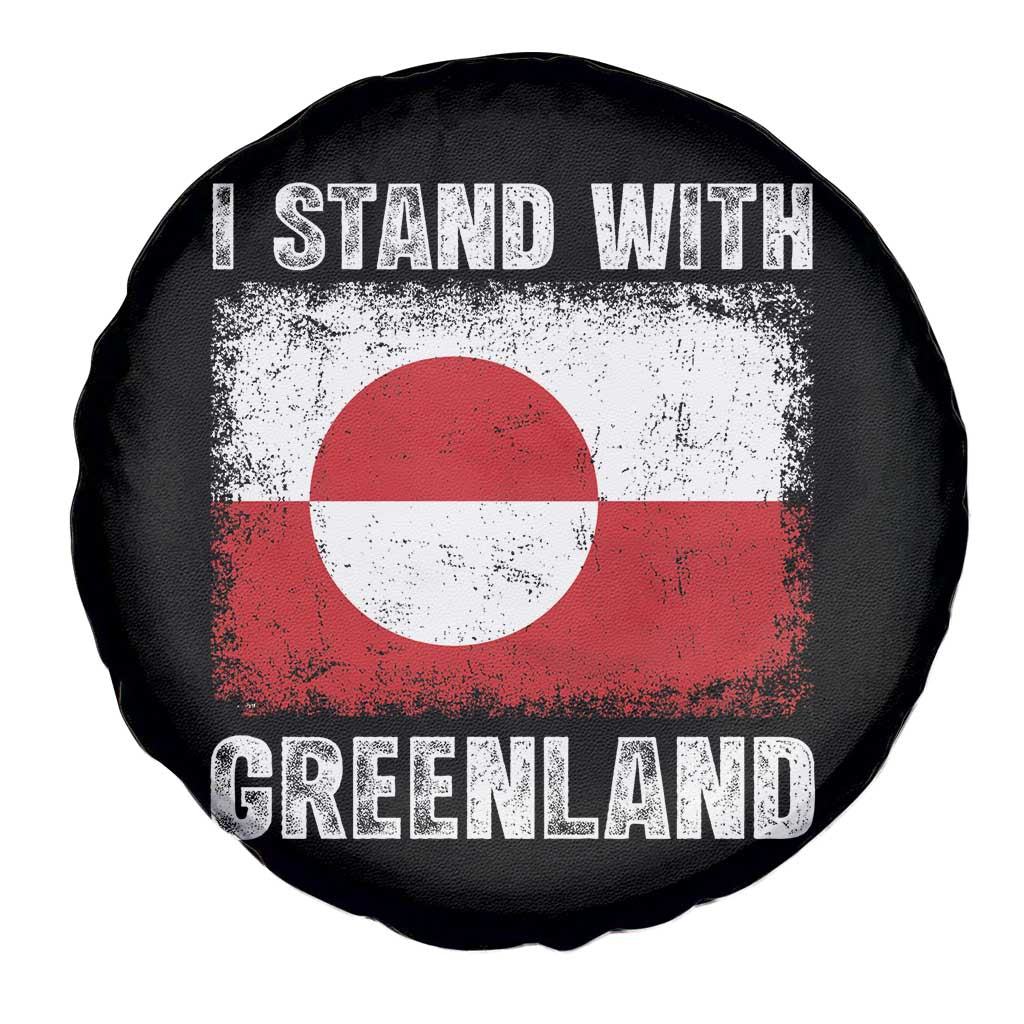 I Stand With Greenland Spare Tire Cover Grunge Flag