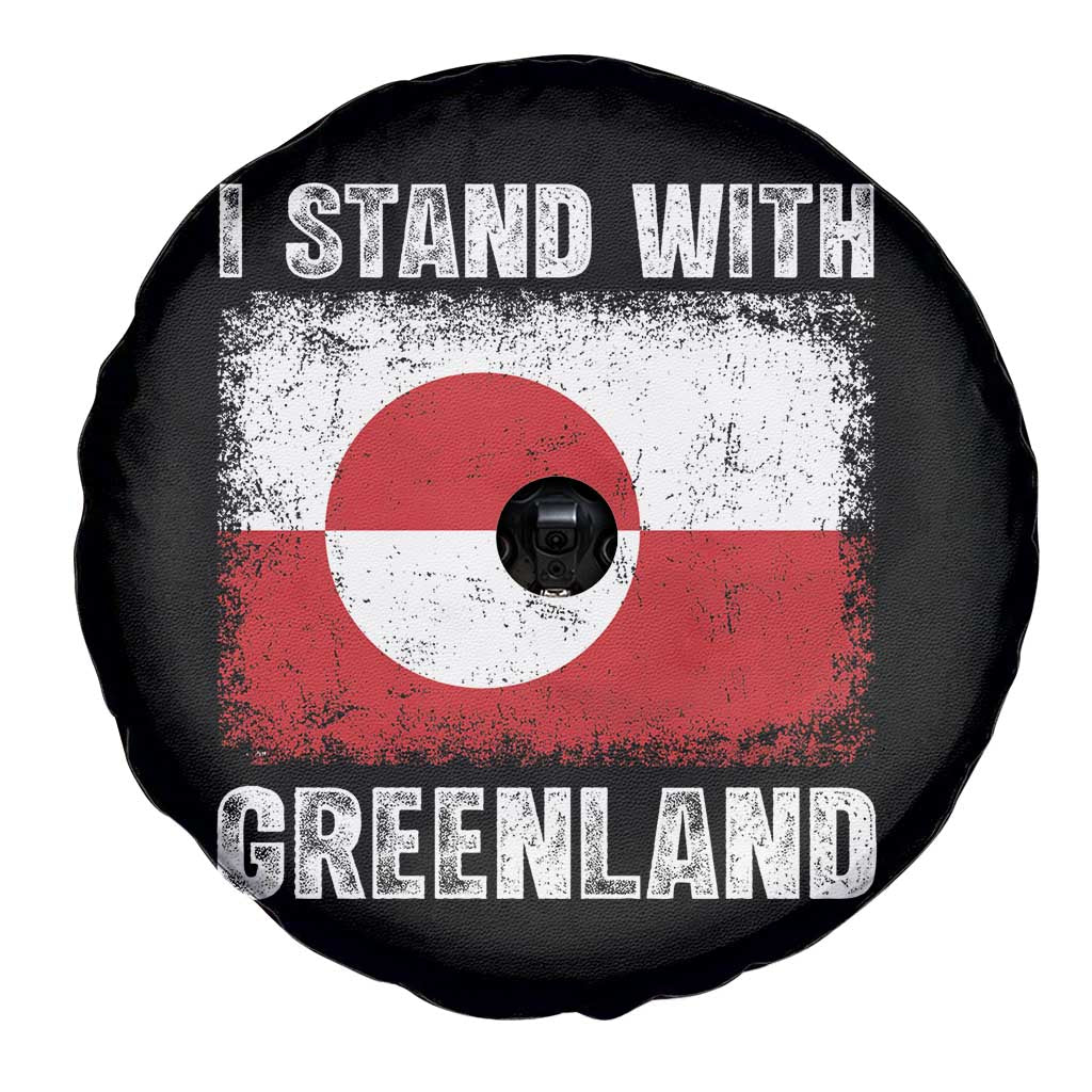 I Stand With Greenland Spare Tire Cover Grunge Flag