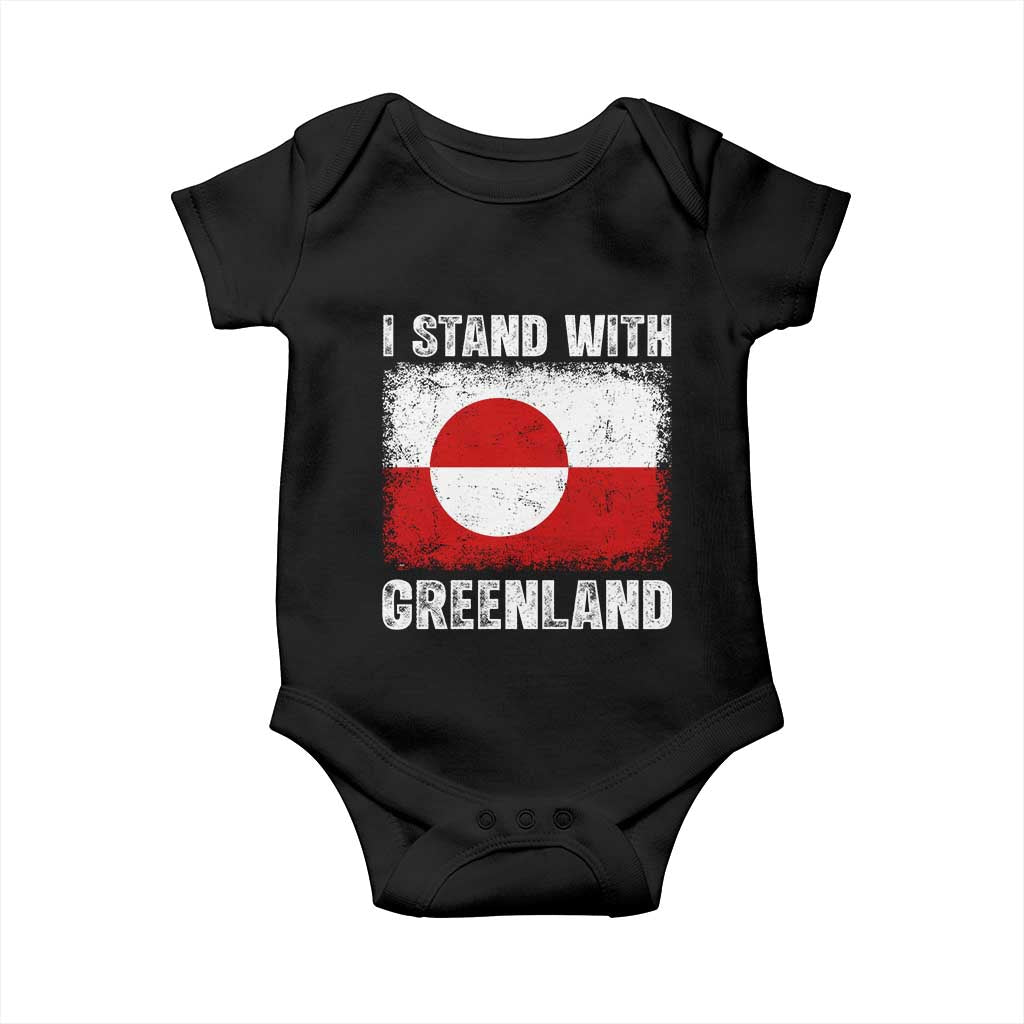 I Stand With Greenland Baby Onesie Grunge Flag