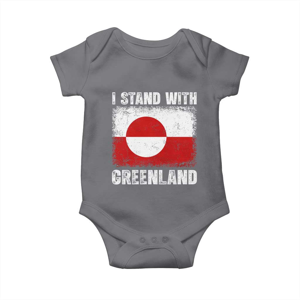 I Stand With Greenland Baby Onesie Grunge Flag