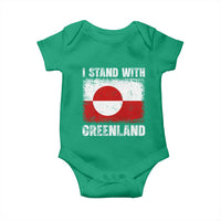 I Stand With Greenland Baby Onesie Grunge Flag