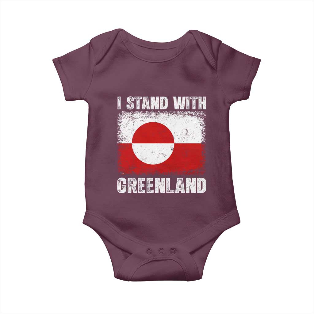 I Stand With Greenland Baby Onesie Grunge Flag