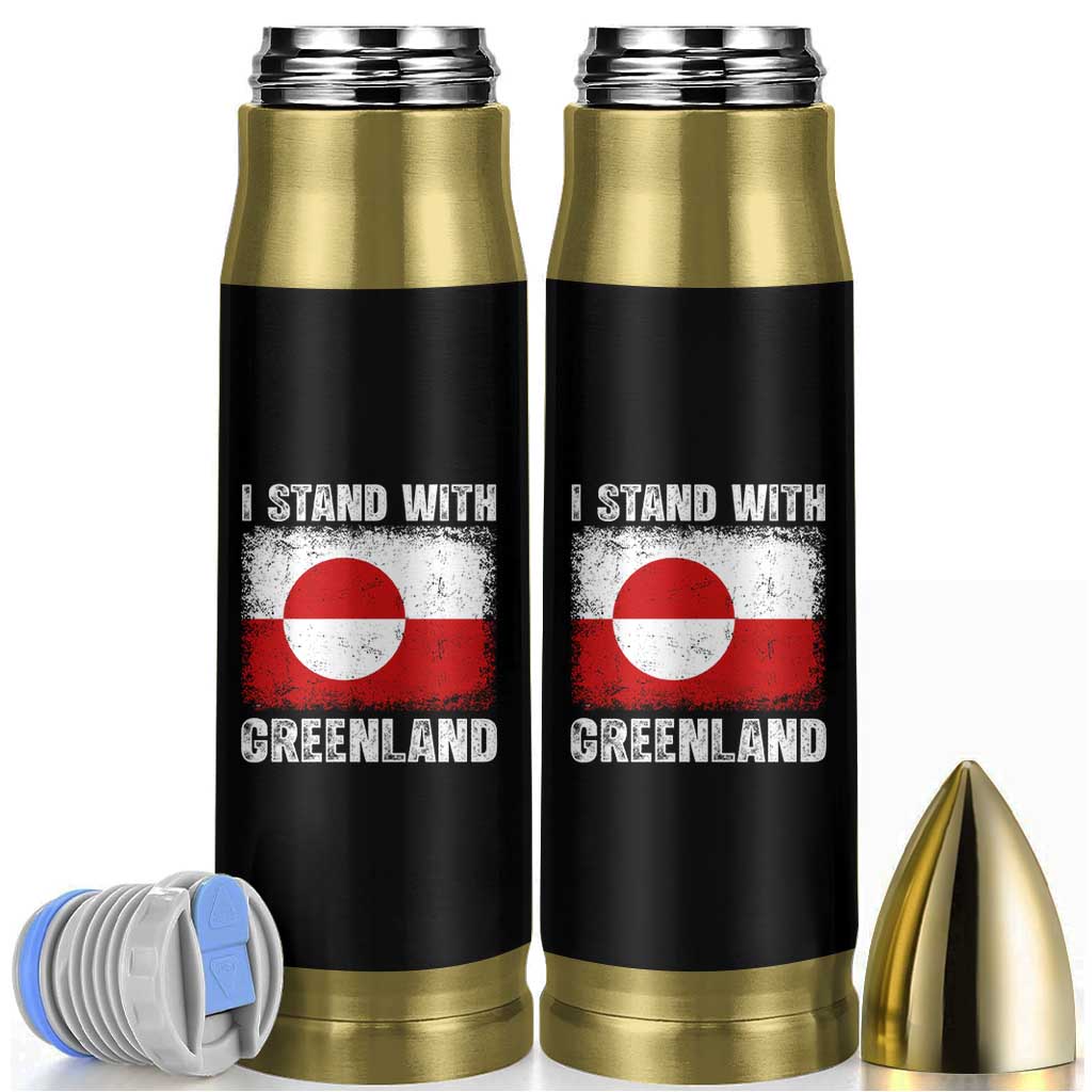 I Stand With Greenland Bullet Tumbler Grunge Flag