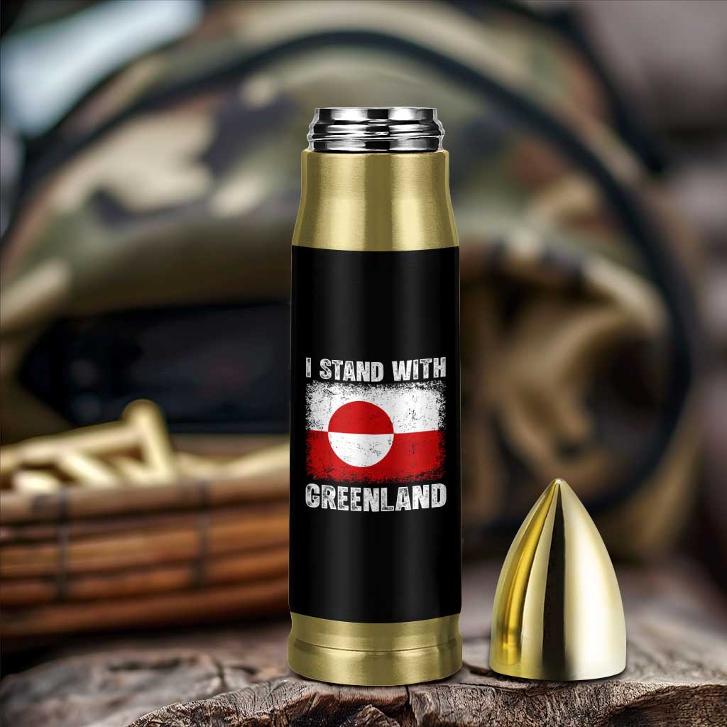 I Stand With Greenland Bullet Tumbler Grunge Flag