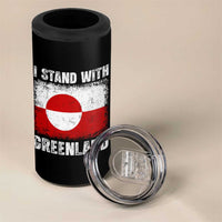 I Stand With Greenland 4 in 1 Can Cooler Tumbler Grunge Flag
