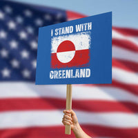 I Stand With Greenland Protest Sign Grunge Flag