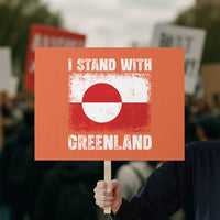 I Stand With Greenland Protest Sign Grunge Flag