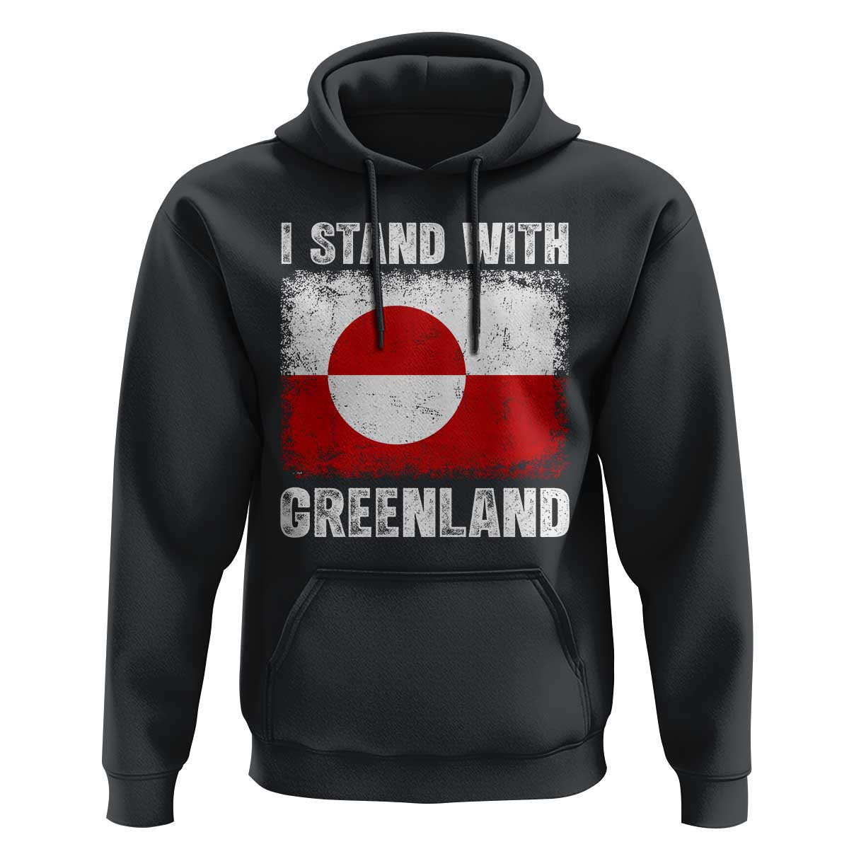 I Stand With Greenland Hoodie Grunge Flag