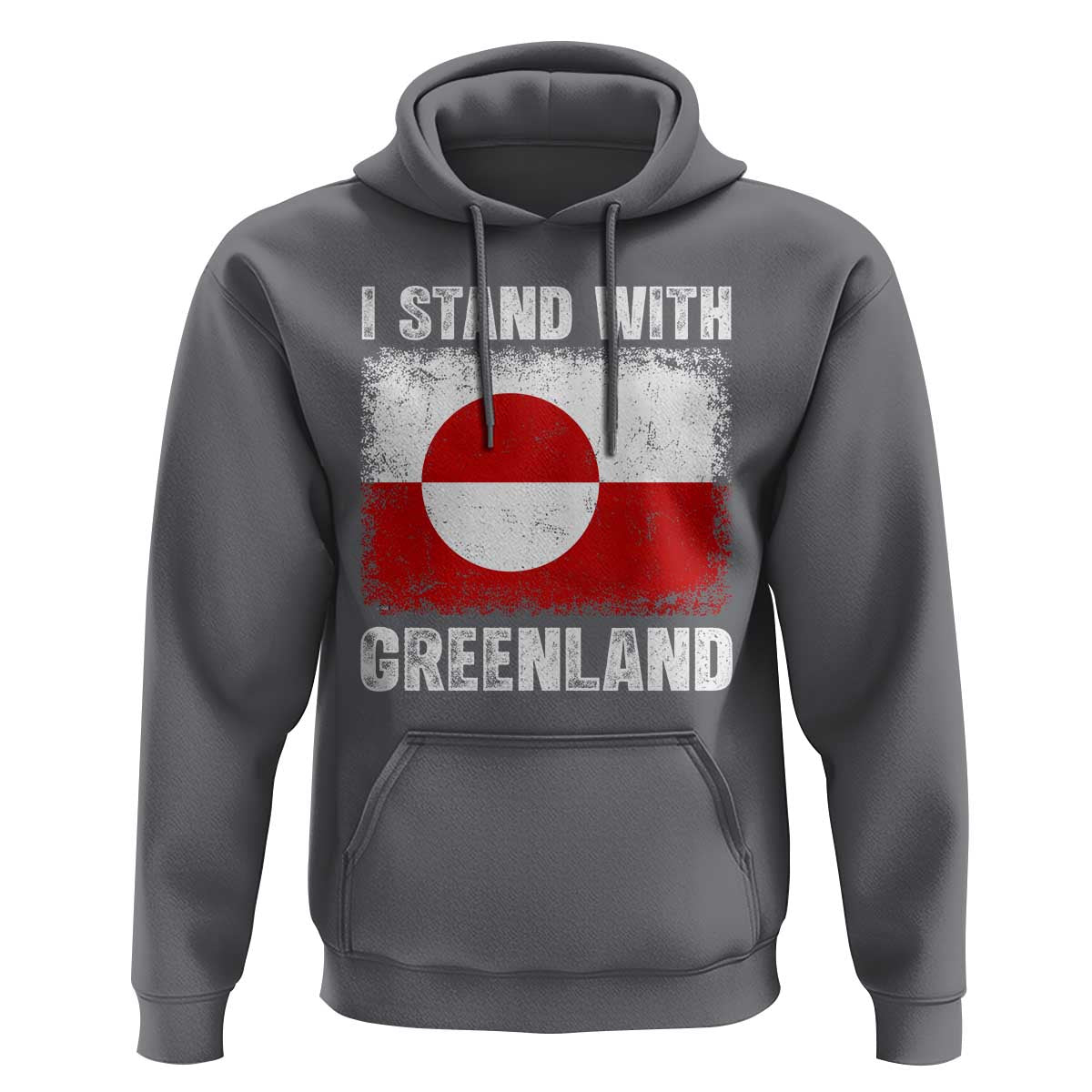 I Stand With Greenland Hoodie Grunge Flag
