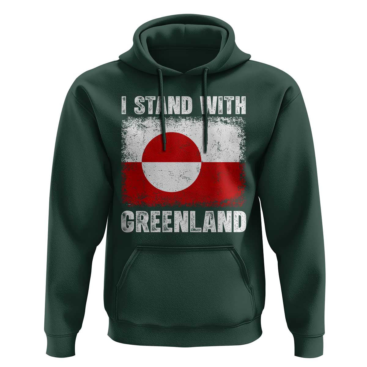 I Stand With Greenland Hoodie Grunge Flag