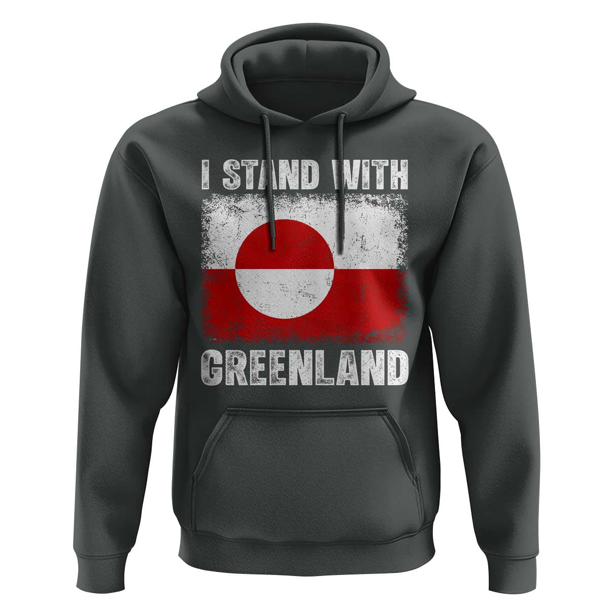 I Stand With Greenland Hoodie Grunge Flag