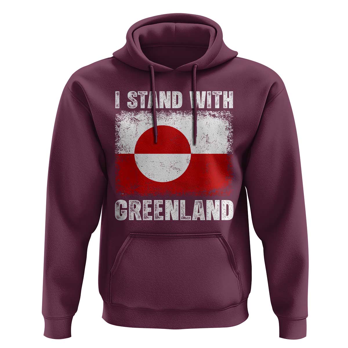 I Stand With Greenland Hoodie Grunge Flag