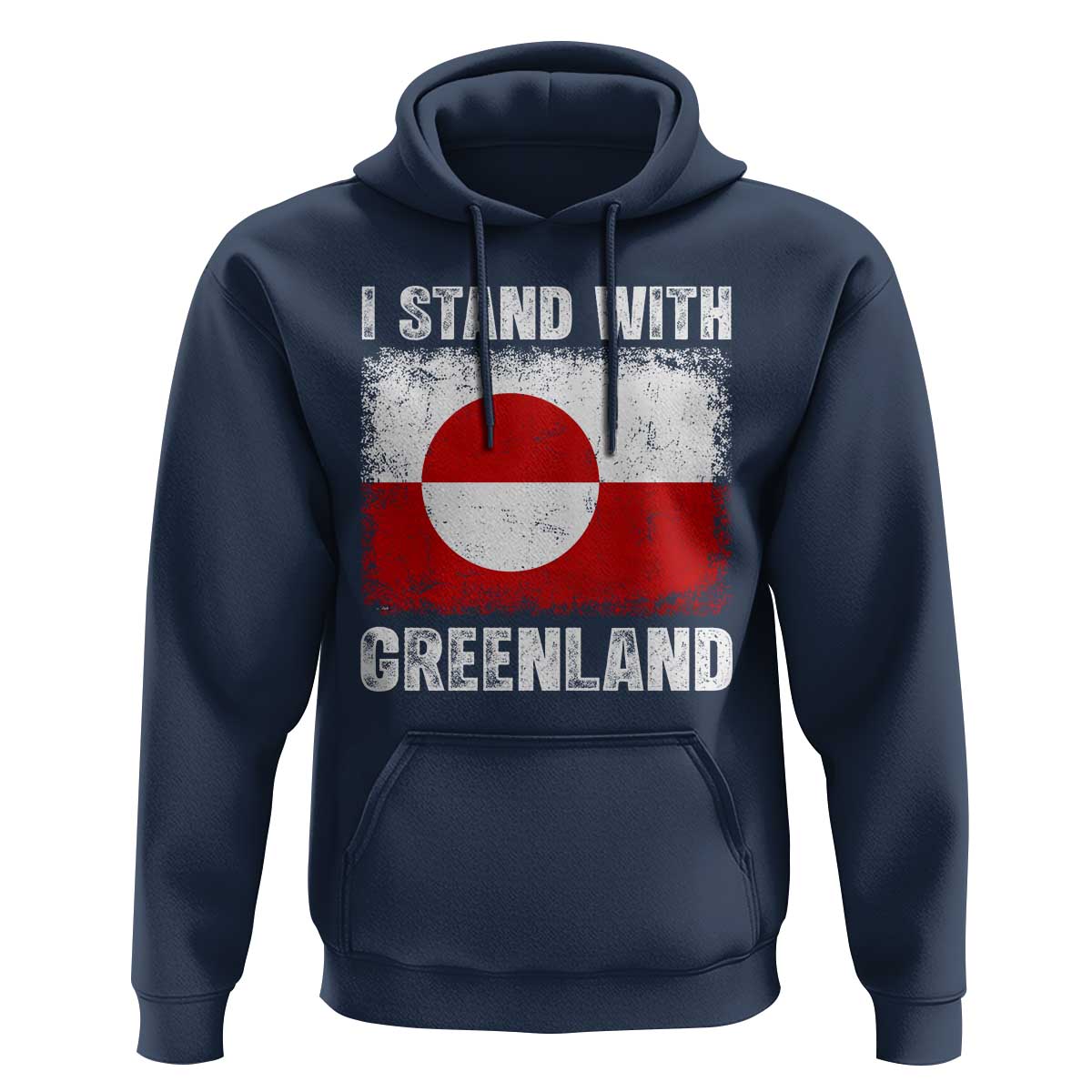 I Stand With Greenland Hoodie Grunge Flag