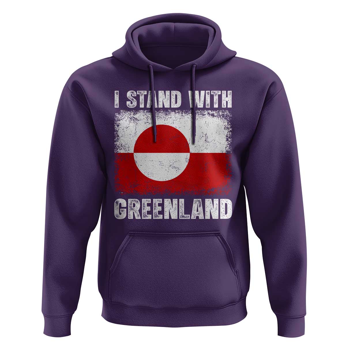 I Stand With Greenland Hoodie Grunge Flag