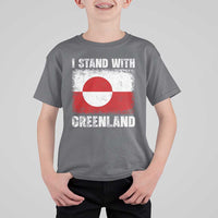 I Stand With Greenland T Shirt For Kid Grunge Flag