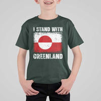 I Stand With Greenland T Shirt For Kid Grunge Flag