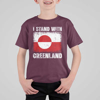I Stand With Greenland T Shirt For Kid Grunge Flag