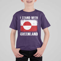 I Stand With Greenland T Shirt For Kid Grunge Flag