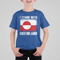 I Stand With Greenland T Shirt For Kid Grunge Flag
