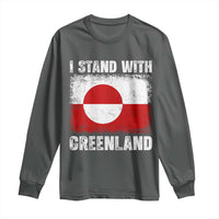 I Stand With Greenland Long Sleeve Shirt Grunge Flag