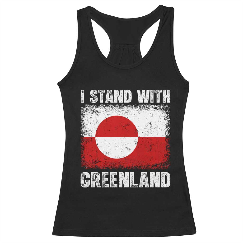 I Stand With Greenland Racerback Tank Top Grunge Flag